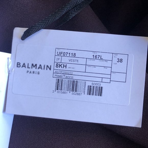 NWT BALMAIN Brown Grain De Poudre 8-Button Jacket - Picture 13 of 16